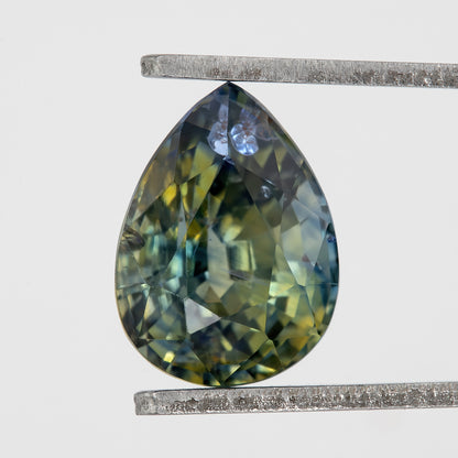 Blue and Champagne Yellow Sapphire | 2.43 Ct Pear Cut Unheated Gemstone | Rare Eye Clean Sapphire for High-End Rings or Pendant Jewelry