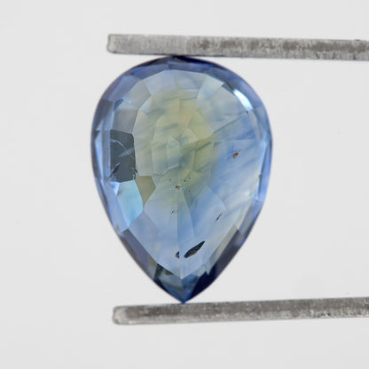 Blue and Champagne Yellow Sapphire | 2.43 Ct Pear Cut Unheated Gemstone | Rare Eye Clean Sapphire for High-End Rings or Pendant Jewelry