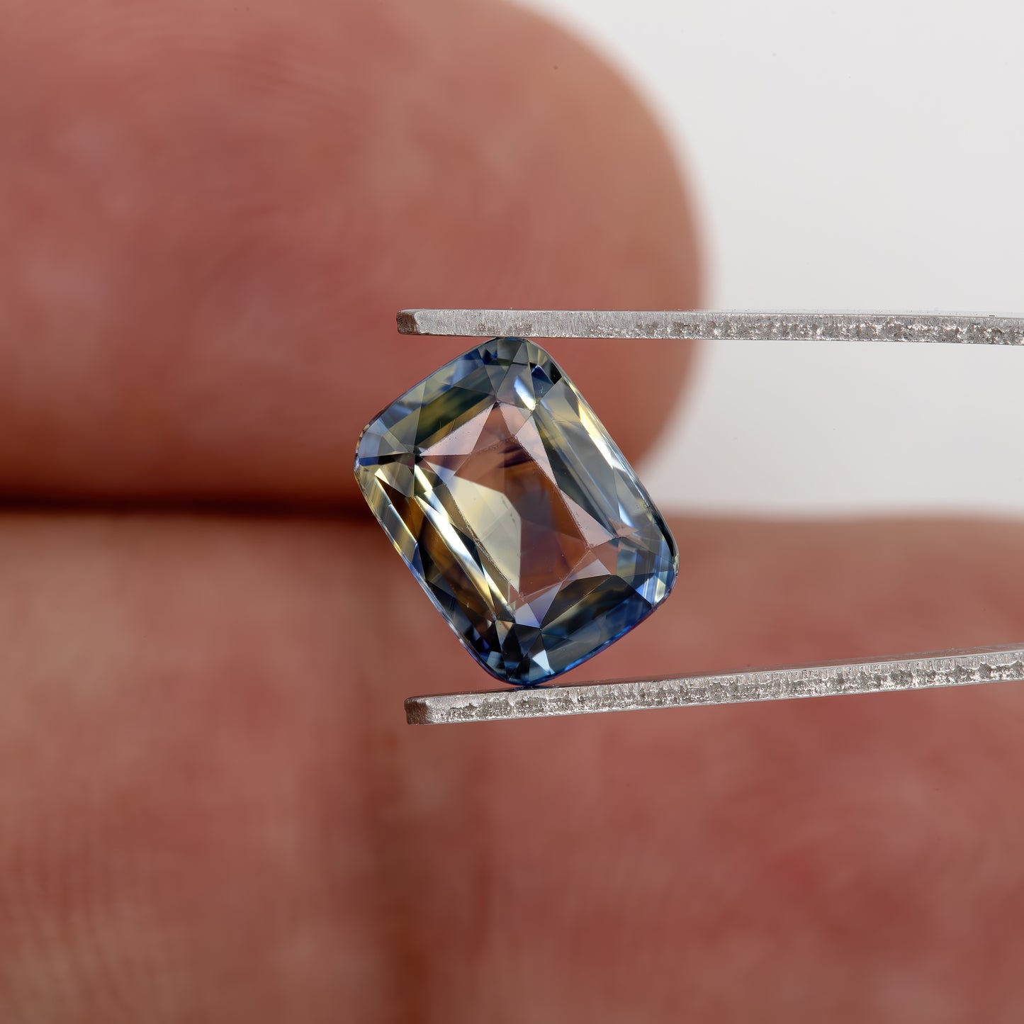 Blue and Champagne Yellow Sapphire | 2.34 Ct Cushion Cut Unheated Gemstone | Eye Clean Sapphire for Premium Rings or Fine Jewelry