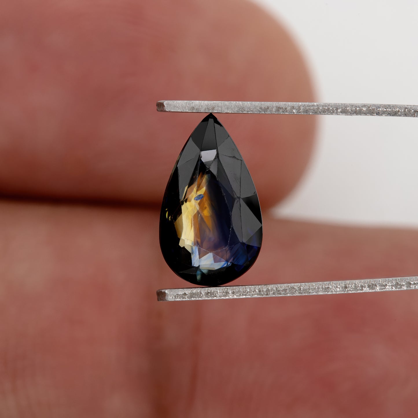 Blue and Champagne Yellow Sapphire | 1.91 Ct Pear Cut Unheated Natural Gemstone | Eye Clean Rare Stone for Fine Jewelry or Ring Design