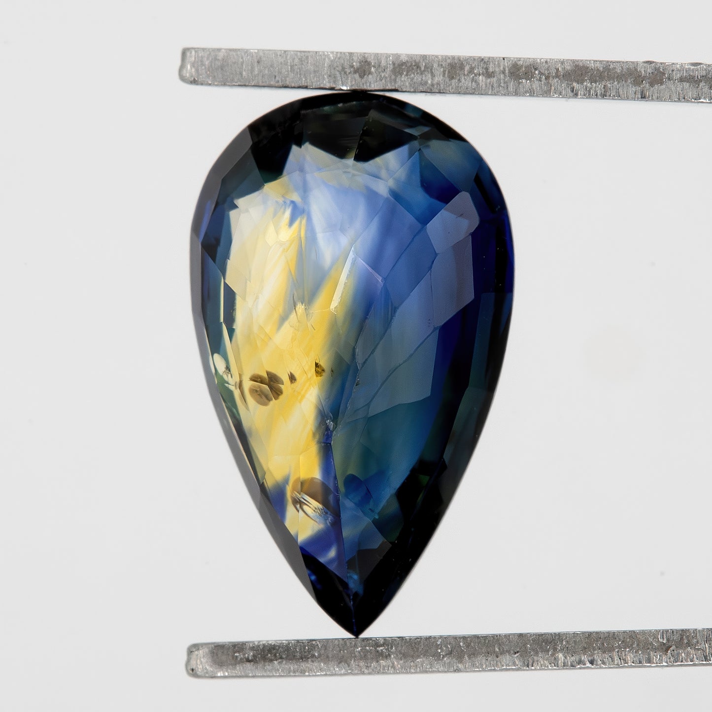 Blue and Champagne Yellow Sapphire | 1.91 Ct Pear Cut Unheated Natural Gemstone | Eye Clean Rare Stone for Fine Jewelry or Ring Design