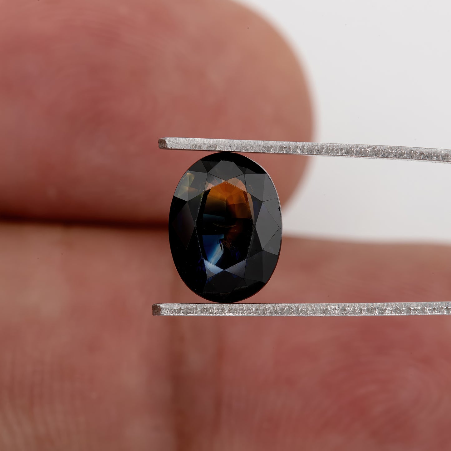 Deep Blue Champagne Sapphire | 1.99 Ct Oval Cut Bicolor Gemstone | Unheated Eye Clean Stone for Rings and Jewelry