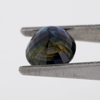 Deep Blue Champagne Sapphire | 1.99 Ct Oval Cut Bicolor Gemstone | Unheated Eye Clean Stone for Rings and Jewelry