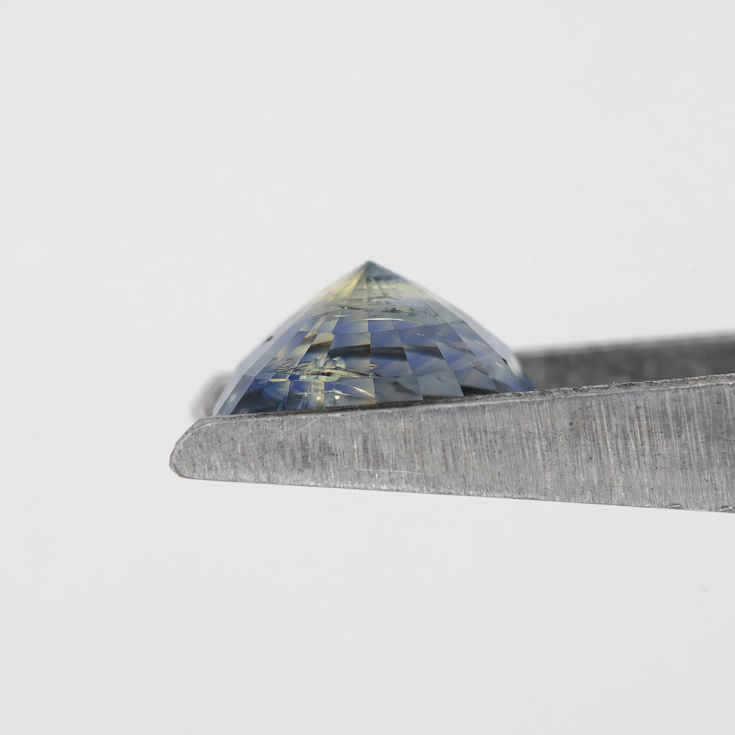 Soft Blue Champagne Bicolor Sapphire | 1.34 Ct Oval Cut Untreated Gemstone | Eye Clean Unique Zoning for Rings & Fine Jewelry
