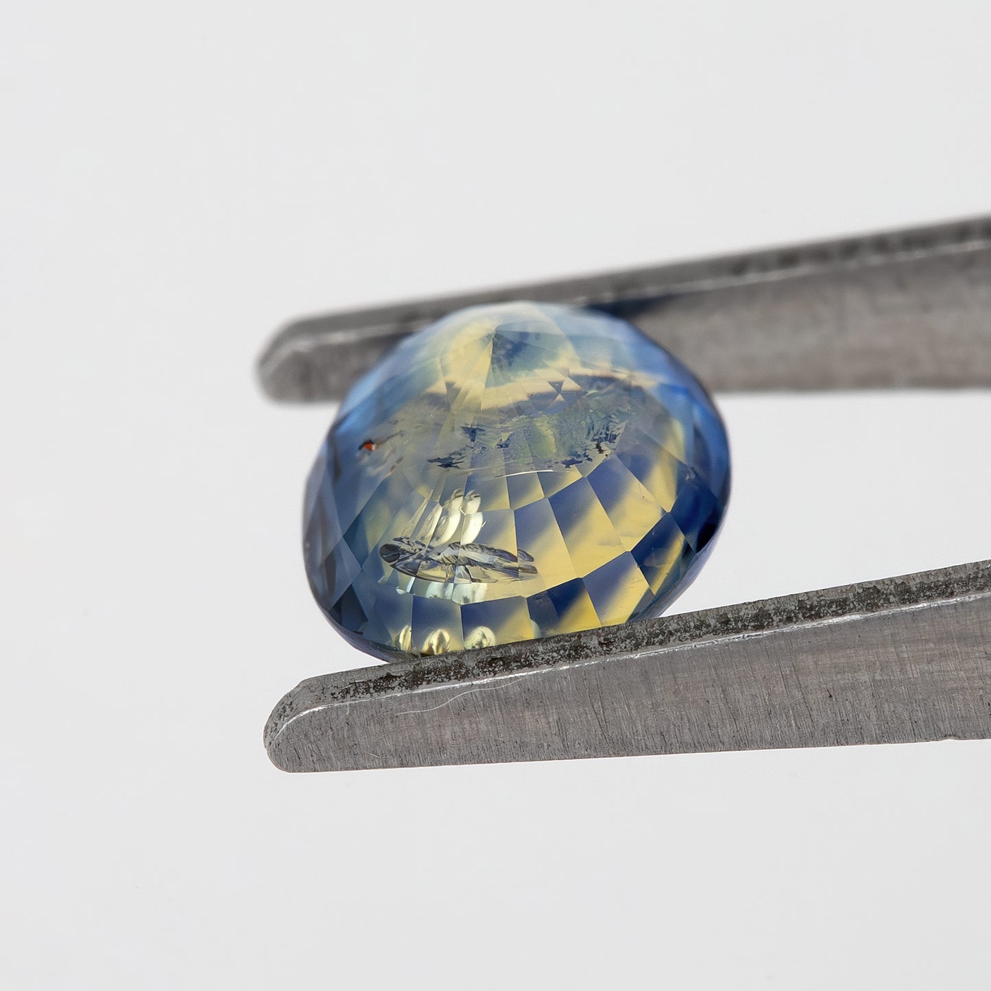 Soft Blue Champagne Bicolor Sapphire | 1.34 Ct Oval Cut Untreated Gemstone | Eye Clean Unique Zoning for Rings & Fine Jewelry