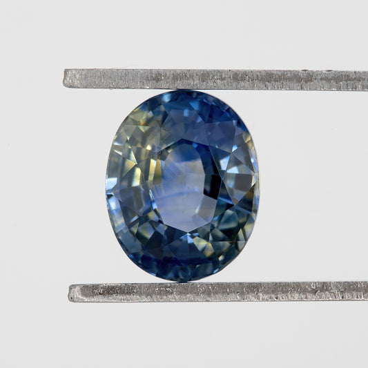 Blue Champagne Bicolor Sapphire | 1.40 Ct Natural Oval Cut Untreated Gem | Eye Clean Stone for Rings & Fine Jewelry