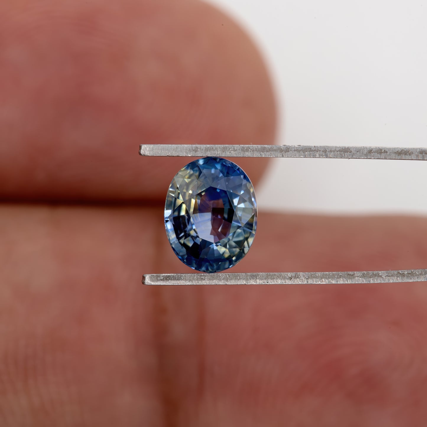 Blue Champagne Bicolor Sapphire | 1.40 Ct Natural Oval Cut Untreated Gem | Eye Clean Stone for Rings & Fine Jewelry