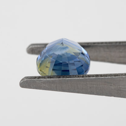 Blue Champagne Bicolor Sapphire | 1.40 Ct Natural Oval Cut Untreated Gem | Eye Clean Stone for Rings & Fine Jewelry