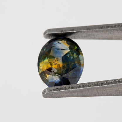 Golden Midnight Bicolor Sapphire | 0.96 Ct Natural Unheated Oval Cut | Eye Clean Loose Gemstone for Fine Custom Jewelry