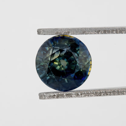 Deep Blue & Champagne Yellow Sapphire | 1.20 Ct Natural Unheated Round Cut Gemstone | Eye Clean Stone for Ring or Pendant