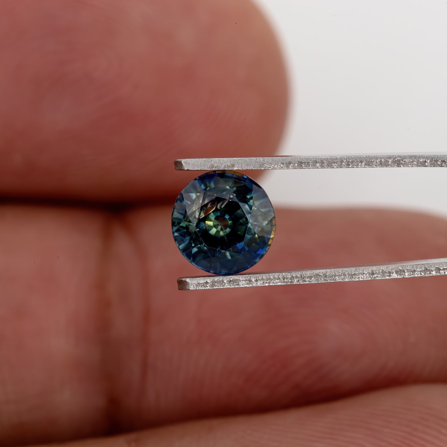 Deep Blue & Champagne Yellow Sapphire | 1.20 Ct Natural Unheated Round Cut Gemstone | Eye Clean Stone for Ring or Pendant