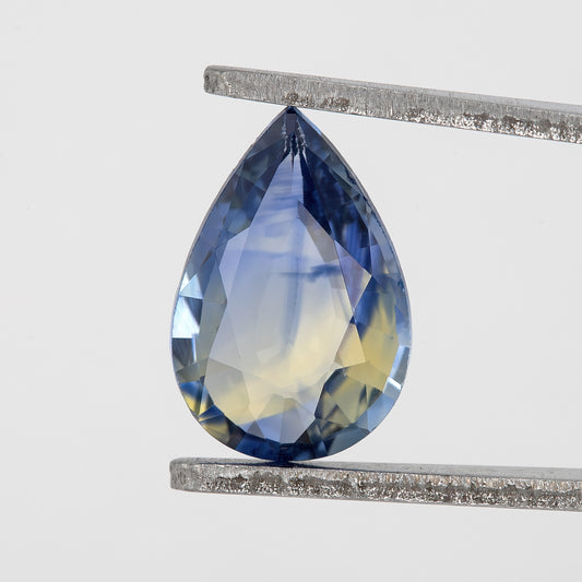Blue Champagne Yellow Sapphire | 0.95 Ct Pear Cut Untreated Eye Clean Gemstone | Ideal for Engagement Ring or Pendant