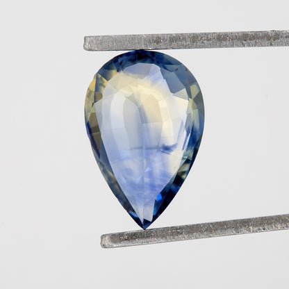 Blue Champagne Yellow Sapphire | 0.95 Ct Pear Cut Untreated Eye Clean Gemstone | Ideal for Engagement Ring or Pendant
