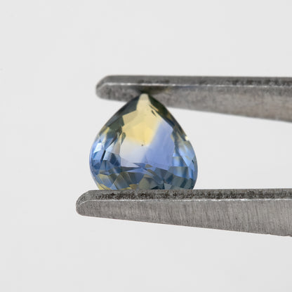 Blue Champagne Yellow Sapphire | 0.76 Ct Pear Cut Untreated Natural Gemstone | Unique Bi-Color Sapphire for Ring or Pendant