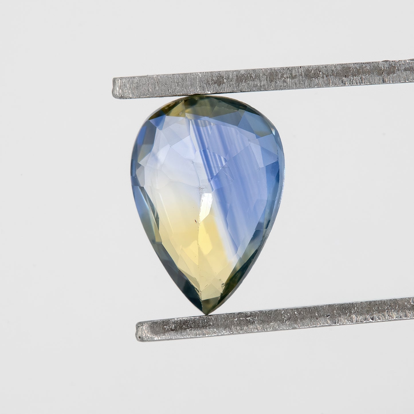 Blue Champagne Yellow Sapphire | 0.76 Ct Pear Cut Untreated Natural Gemstone | Unique Bi-Color Sapphire for Ring or Pendant