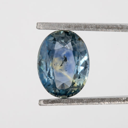 Blue Champagne Sapphire | 1.09 Ct Oval Cut Untreated Bi-Color Gemstone | Unique Natural Sapphire for Ring or Pendant