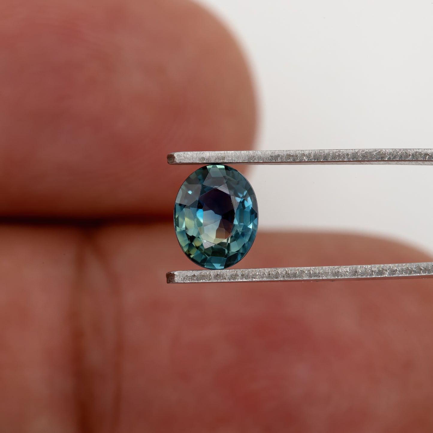 Blue Green Champagne Sapphire | 0.74 Ct Oval Cut Untreated Bi-Color Gemstone | Unique Sapphire for Engagement Ring or Pendant