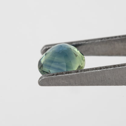 Blue Green Champagne Sapphire | 0.74 Ct Oval Cut Untreated Bi-Color Gemstone | Unique Sapphire for Engagement Ring or Pendant