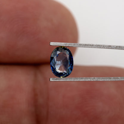 Blue Champagne Sapphire | 0.77 Ct Oval Cut Untreated Bicolor Gemstone | Elegant Sapphire for Engagement Ring or Pendant