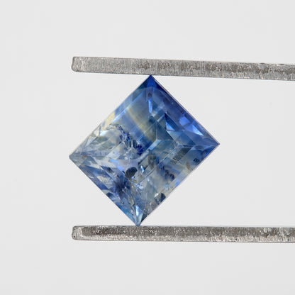 Blue Champagne Bicolor Sapphire | 0.84 Ct Carre Cut Untreated Natural Gem | Unique Square Loose Sapphire for Jewelry Design
