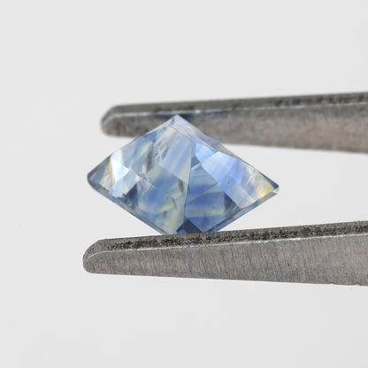 Blue Champagne Bicolor Sapphire | 0.84 Ct Carre Cut Untreated Natural Gem | Unique Square Loose Sapphire for Jewelry Design