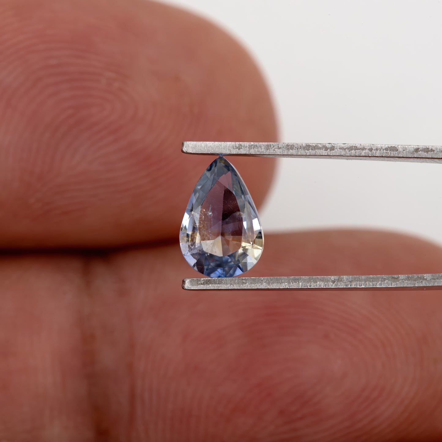 Lavender Blue Champagne Bicolor Sapphire | 0.82 Ct Pear Cut Untreated Gem | Elegant Teardrop Loose Sapphire for Jewelry Creation