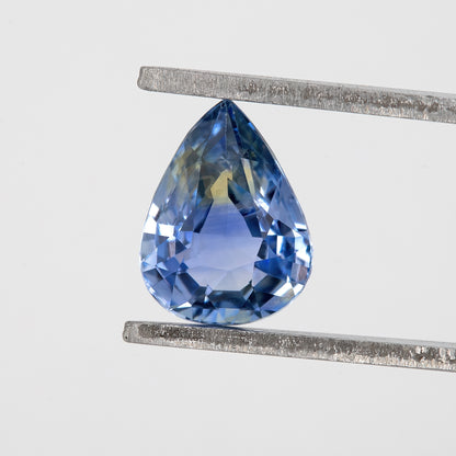 Vivid Blue Champagne Bicolor Sapphire | 0.87 Ct Pear Cut Untreated Gemstone | Elegant Loose Sapphire for Fine Jewelry Design