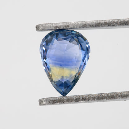 Vivid Blue Champagne Bicolor Sapphire | 0.87 Ct Pear Cut Untreated Gemstone | Elegant Loose Sapphire for Fine Jewelry Design