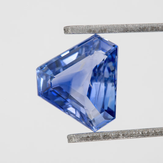 Violetish Royal Blue 1.28 Ct Sapphire | Unheated Geometric Natural Gemstone | Unique Fancy Cut for Modern Rings & Fine Jewelry