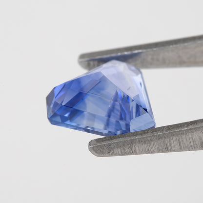 Violetish Royal Blue 1.28 Ct Sapphire | Unheated Geometric Natural Gemstone | Unique Fancy Cut for Modern Rings & Fine Jewelry