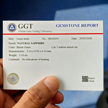 Natural sapphire KK393+ laboratory report image 2