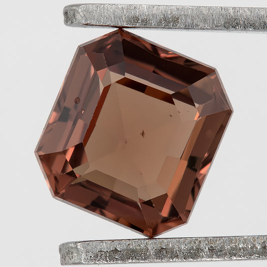 Golden Peach Brown 0.82 Ct Asscher Cut Sapphire | Natural Heated Gemstone | Rustic Earthy Gem for Bold Rings & Custom Jewelry Design