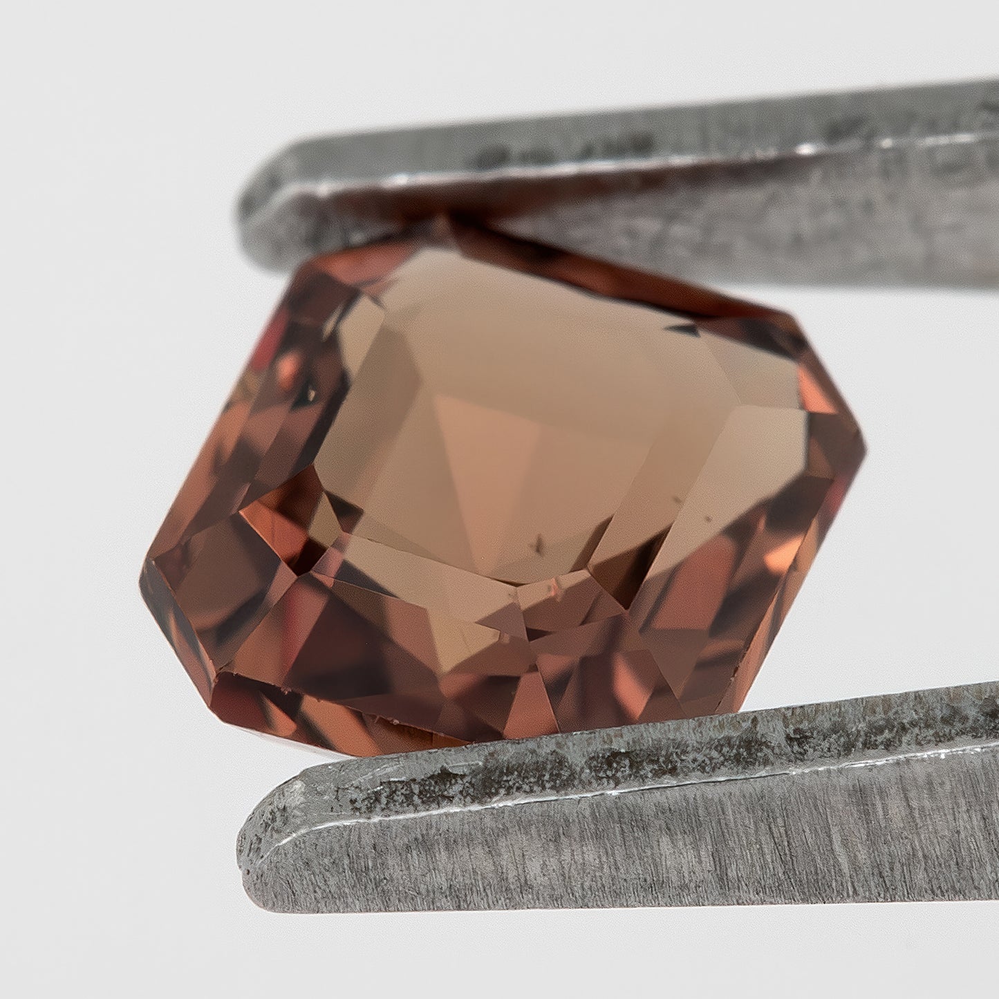 Golden Peach Brown 0.82 Ct Asscher Cut Sapphire | Natural Heated Gemstone | Rustic Earthy Gem for Bold Rings & Custom Jewelry Design