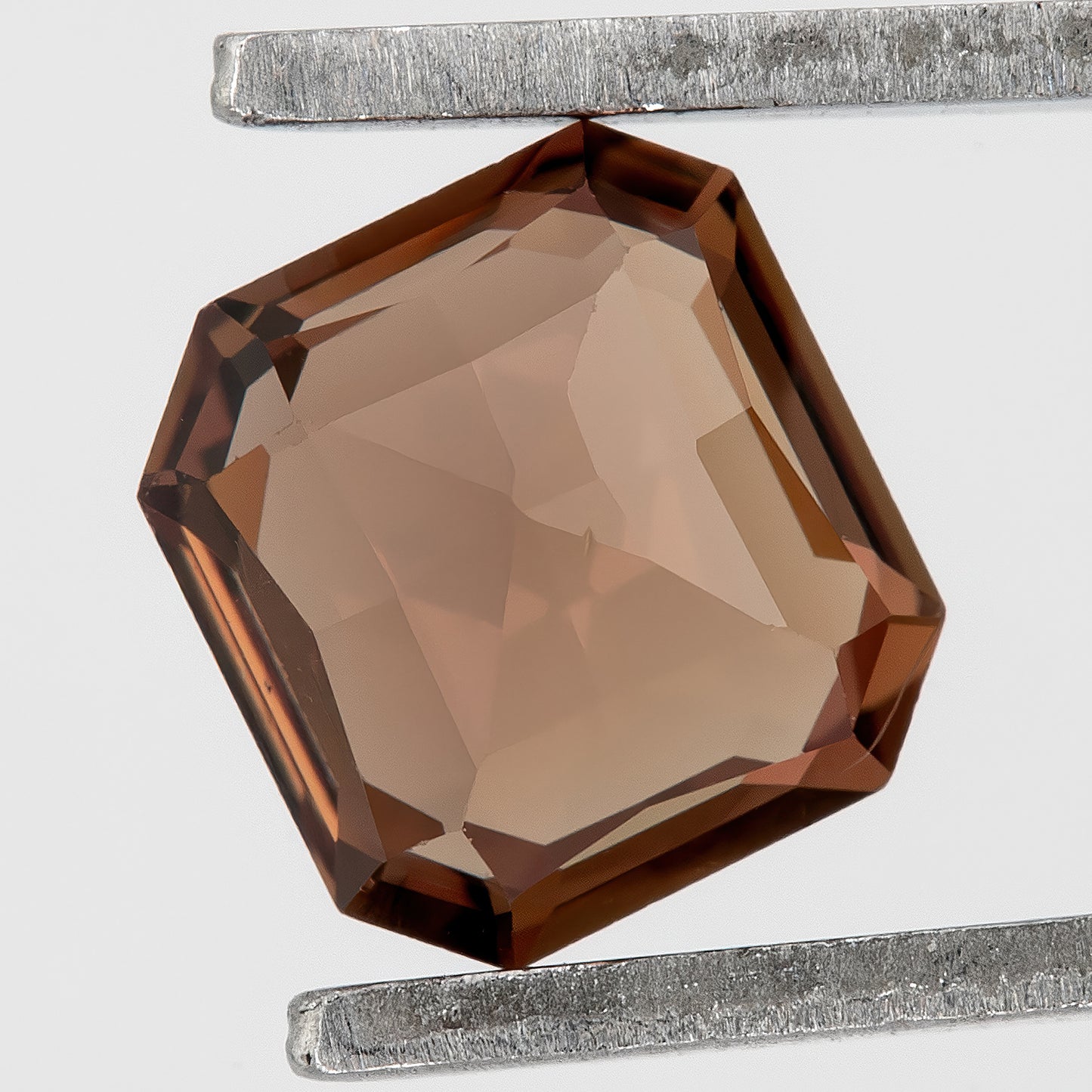 Golden Peach Brown 0.82 Ct Asscher Cut Sapphire | Natural Heated Gemstone | Rustic Earthy Gem for Bold Rings & Custom Jewelry Design
