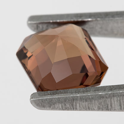 Golden Peach Brown 0.82 Ct Asscher Cut Sapphire | Natural Heated Gemstone | Rustic Earthy Gem for Bold Rings & Custom Jewelry Design