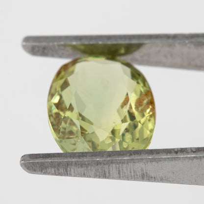 Yellowish Green Natural Sapphire 2.10 Ct | Oval Cut Heated Gemstone with Inclusions | Bold Stone for Engagement or Custom Statement Jewelry