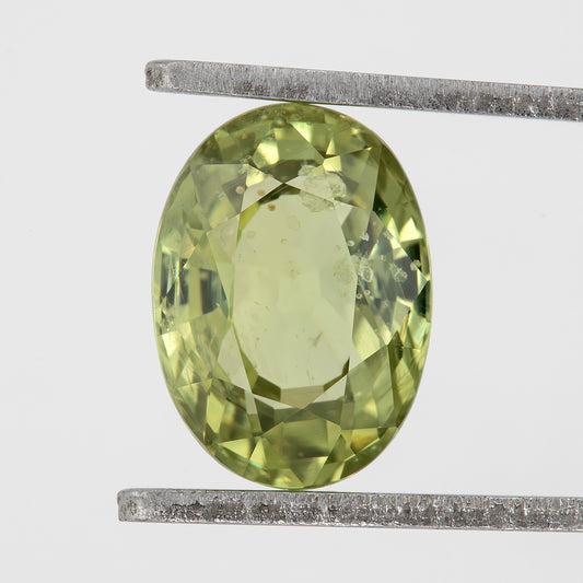 Vibrant Chartreuse Green Natural Sapphire 1.74 Ct | Oval Cut Heated Loose Gemstone | Eye Visible Inclusions | Unique Stone for Statement Ring or Pendant Design
