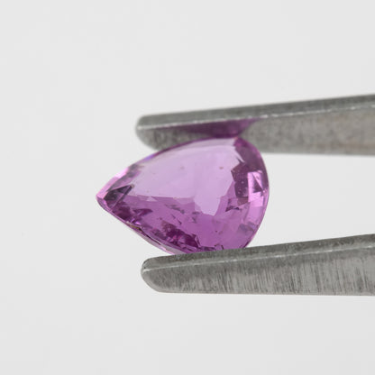 Bright Pinkish Purple Sapphire | 0.66ct Trillion Cut Heated Natural Gemstone | For Unique Engagement Rings & Fine Jewelry