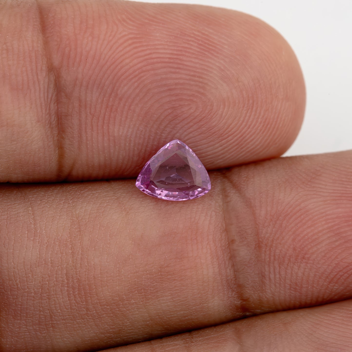 Bright Pinkish Purple Sapphire | 0.66ct Trillion Cut Heated Natural Gemstone | For Unique Engagement Rings & Fine Jewelry