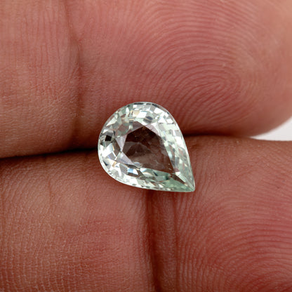 Pastel Green Sapphire 2.24 Ct | Pear Cut Heated Natural Gemstone | Eye-Clean Rare Sapphire for Rings & Pendants | Fine Jewelry Making