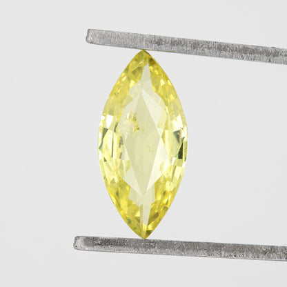 Bright Yellow Sapphire 0.69 Ct | Marquise Cut Heated Loose Gemstone | Eye-Clean Mined Sapphire for Rings or Jewelry | Custom Design Ready