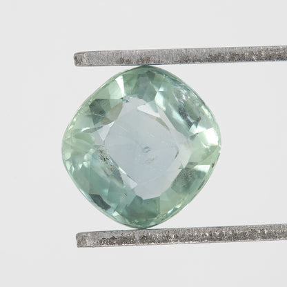 Light Green Sapphire 1.61 Ct | Cushion Cut Heated Loose Gemstone with Inclusions | Ideal for Fine Custom Jewelry Design