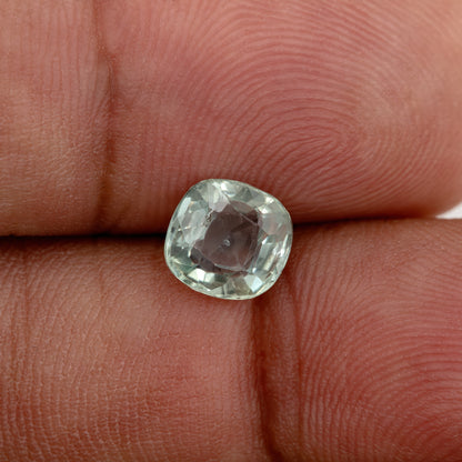 Light Green Sapphire 1.61 Ct | Cushion Cut Heated Loose Gemstone with Inclusions | Ideal for Fine Custom Jewelry Design