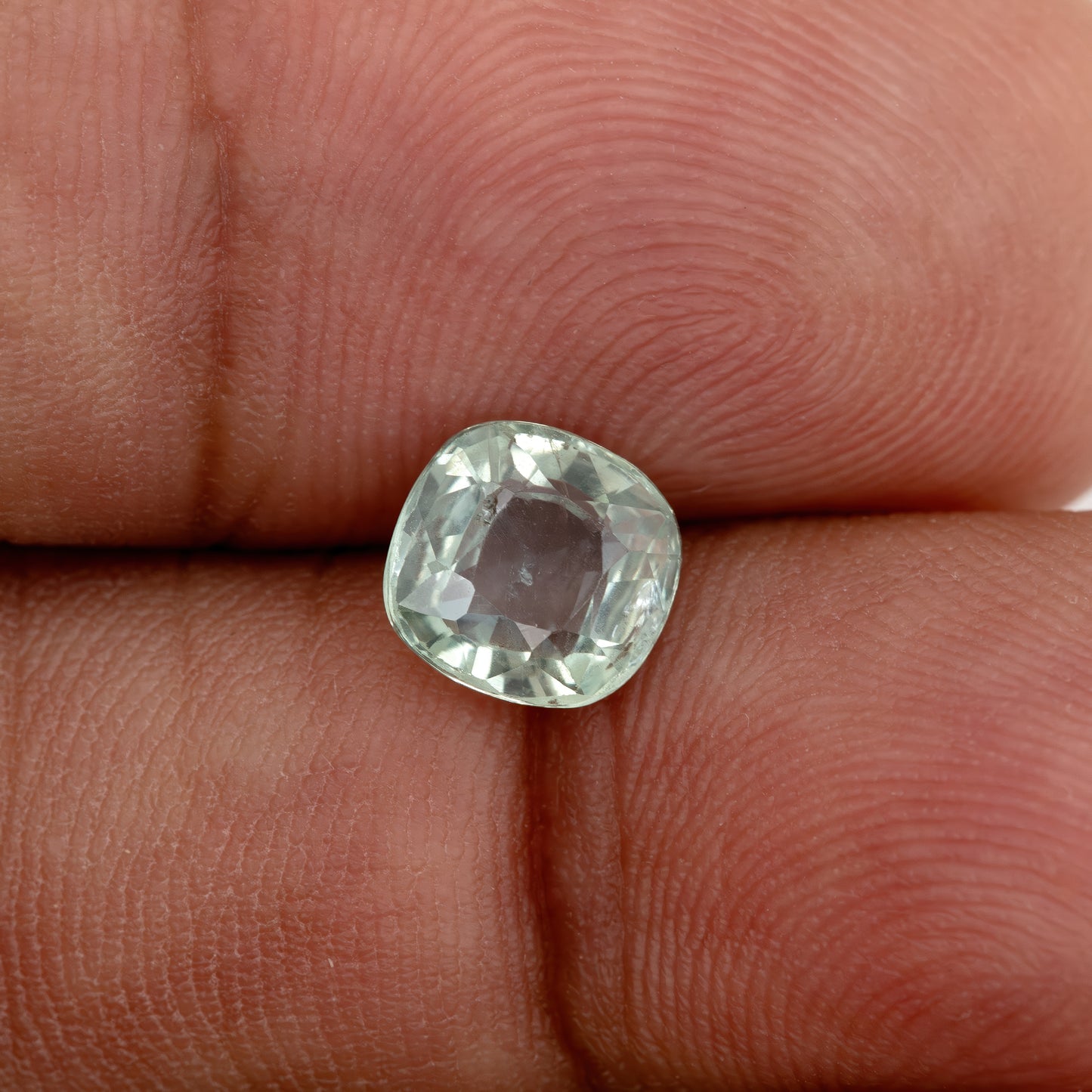 Light Green Sapphire 1.61 Ct | Cushion Cut Heated Loose Gemstone with Inclusions | Ideal for Fine Custom Jewelry Design