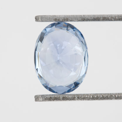 Sky Blue Sapphire 1.31 Ct | Oval Cut Heated Loose Gemstone with Visible Inclusions | Perfect for Custom Jewelry and Heirloom Ring