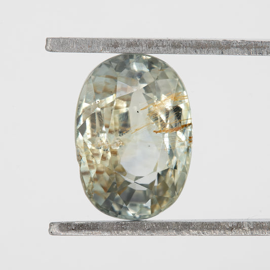 Grayish Green Sapphire 2.14 Ct | Natural Oval Cut Heated Gemstone | Rare Eye-Catching Stone for Engagement Rings & Fine Jewelry Designs