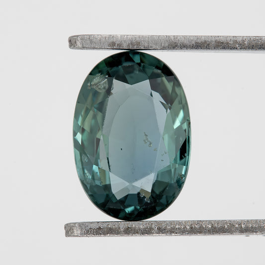 Deep Teal Green Sapphire 1.44 Ct | Natural Heated Oval Sapphire Gemstone | Earthy Green-Blue Color for Statement Rings & Pendants