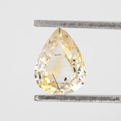 Soft Pastel Yellow Sapphire Pear Cut | 1.18ct Heated Natural Gemstone | Loose Stone for Ring | Pendant | Fine Jewelry