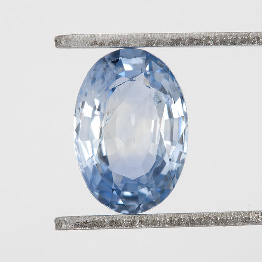 Light Icy Blue Sapphire Round Cut | 1.58ct Heated Natural Gemstone | Loose Stone for Engagement Ring | Custom Fine Jewelry
