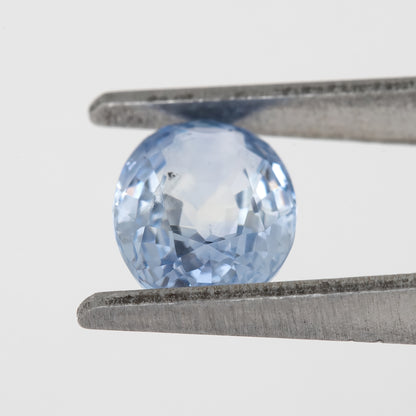 Light Icy Blue Sapphire Round Cut | 1.58ct Heated Natural Gemstone | Loose Stone for Engagement Ring | Custom Fine Jewelry